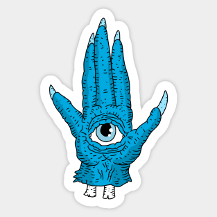 horror hamsa. evil eye. Sticker